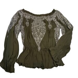 Naeem Khan Silk Bateau Neckline Blouse